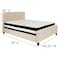 Flash Furniture Platform Bed Set, Tribeca, Full, Beige HG-BM-18-GG - alternate 4